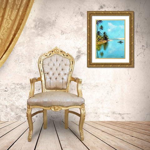 Everyone Loves Palm Trees XV Gold Ornate Wood Framed Art Print with Double Matting by Medeiros, Celito