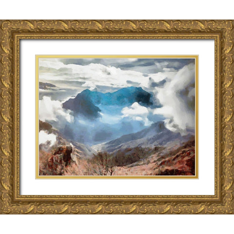 Peaks in the Clouds Gold Ornate Wood Framed Art Print with Double Matting by Medeiros, Celito