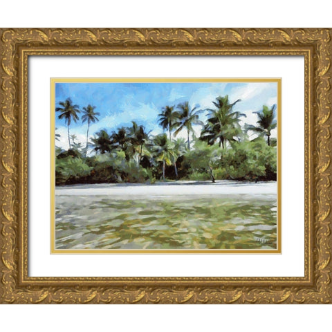 Beach in Brazil II Gold Ornate Wood Framed Art Print with Double Matting by Medeiros, Celito