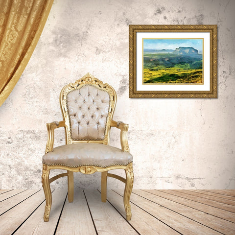 A Big Rock Gold Ornate Wood Framed Art Print with Double Matting by Medeiros, Celito