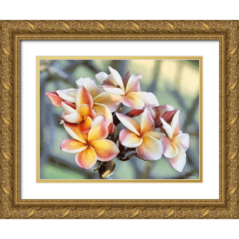 Pink Flowers of a Tree Gold Ornate Wood Framed Art Print with Double Matting by Medeiros, Celito