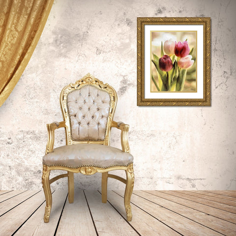 Just Tulips VI Gold Ornate Wood Framed Art Print with Double Matting by Medeiros, Celito