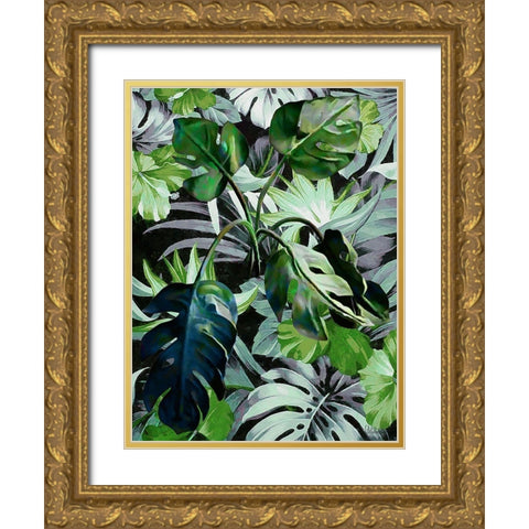 Very Green Leaves II Gold Ornate Wood Framed Art Print with Double Matting by Medeiros, Celito