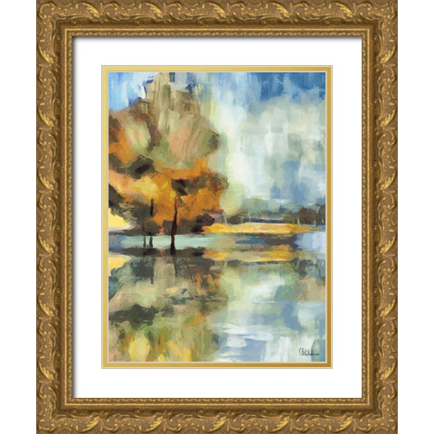 Abstract Landscape I Gold Ornate Wood Framed Art Print with Double Matting by Medeiros, Celito