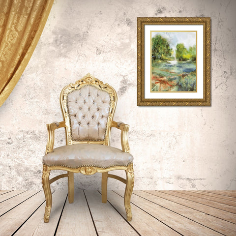 Abstract Landscape II Gold Ornate Wood Framed Art Print with Double Matting by Medeiros, Celito