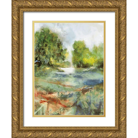 Abstract Landscape II Gold Ornate Wood Framed Art Print with Double Matting by Medeiros, Celito