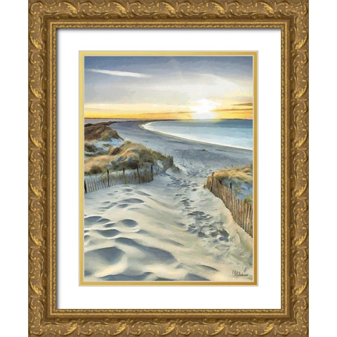 Beach with White Sand Gold Ornate Wood Framed Art Print with Double Matting by Medeiros, Celito