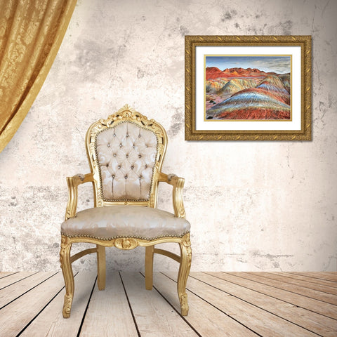 Painted Mountains III Gold Ornate Wood Framed Art Print with Double Matting by Medeiros, Celito