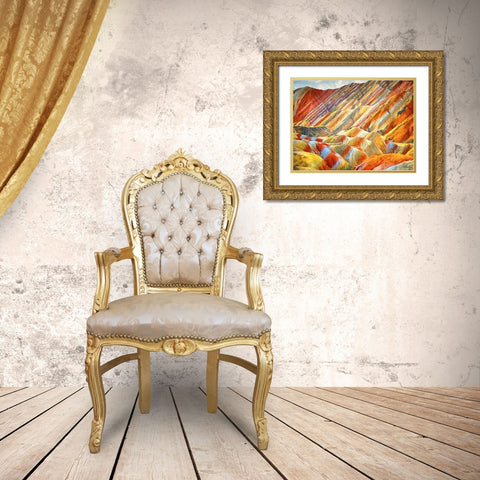 Painted Mountains V Gold Ornate Wood Framed Art Print with Double Matting by Medeiros, Celito