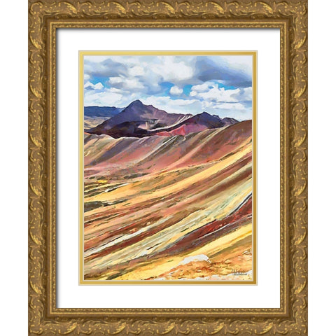 Painted Mountains VII Gold Ornate Wood Framed Art Print with Double Matting by Medeiros, Celito