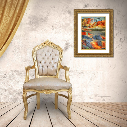Painted Mountains IX Gold Ornate Wood Framed Art Print with Double Matting by Medeiros, Celito
