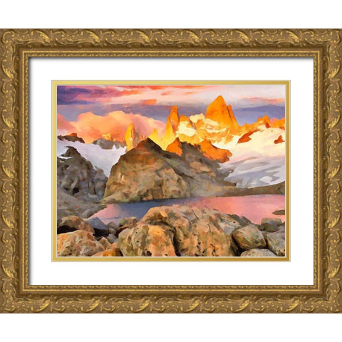 Rocky Nature II Gold Ornate Wood Framed Art Print with Double Matting by Medeiros, Celito
