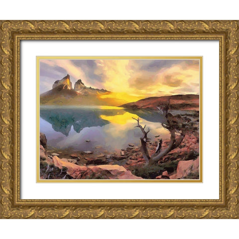 Rocky Nature IV Gold Ornate Wood Framed Art Print with Double Matting by Medeiros, Celito