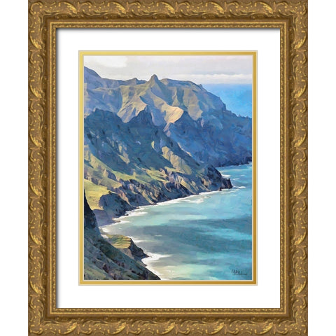 Rocky Nature IX Gold Ornate Wood Framed Art Print with Double Matting by Medeiros, Celito
