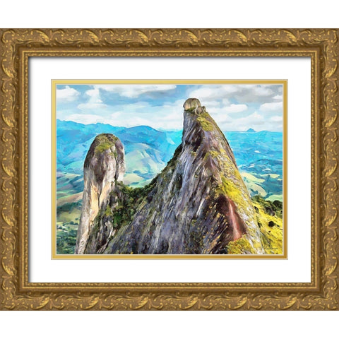Rocky Nature XIV Gold Ornate Wood Framed Art Print with Double Matting by Medeiros, Celito