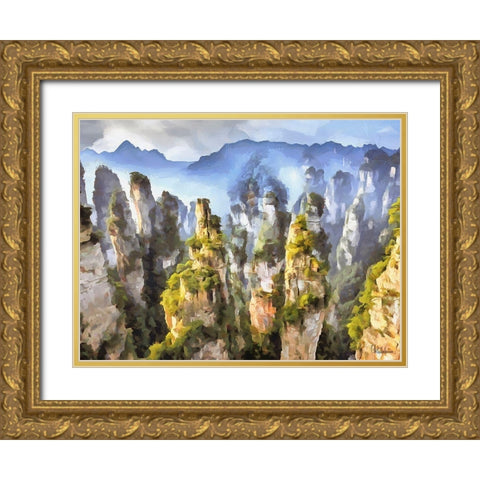 Rocky Nature XV Gold Ornate Wood Framed Art Print with Double Matting by Medeiros, Celito