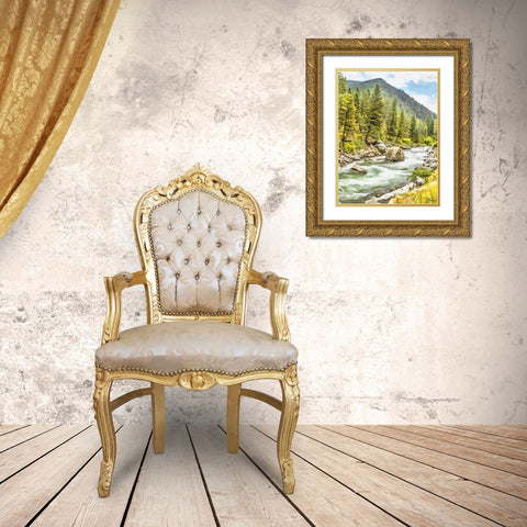 Rocky Nature XIX Gold Ornate Wood Framed Art Print with Double Matting by Medeiros, Celito
