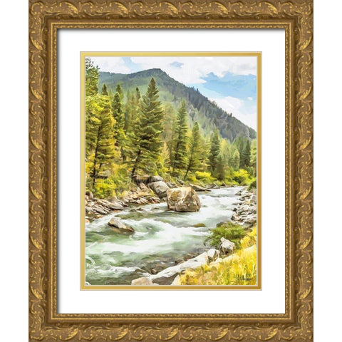 Rocky Nature XIX Gold Ornate Wood Framed Art Print with Double Matting by Medeiros, Celito
