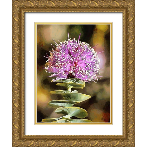 Pink Flower II Gold Ornate Wood Framed Art Print with Double Matting by Medeiros, Celito