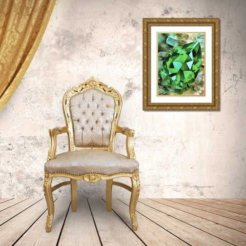 Green Precious Stone Gold Ornate Wood Framed Art Print with Double Matting by Medeiros, Celito