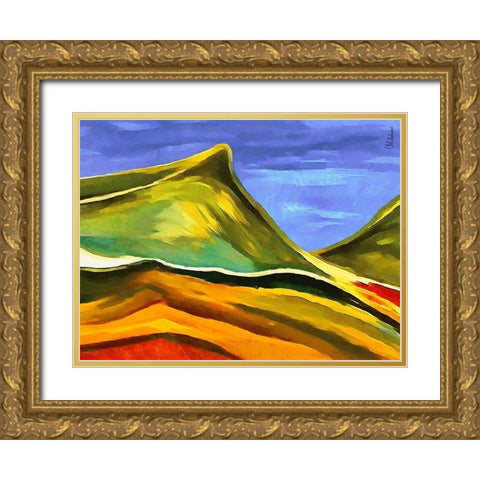 Kandinsky Inspiration I Gold Ornate Wood Framed Art Print with Double Matting by Medeiros, Celito