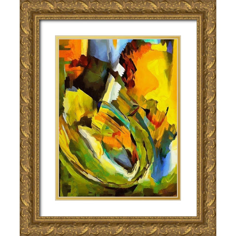Kandinsky Inspiration II Gold Ornate Wood Framed Art Print with Double Matting by Medeiros, Celito