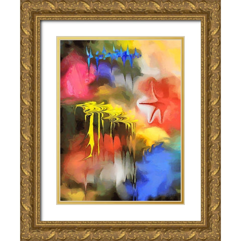 Kandinsky Inspiration IV Gold Ornate Wood Framed Art Print with Double Matting by Medeiros, Celito