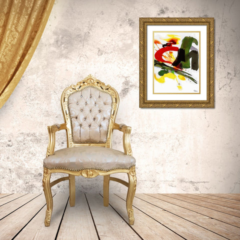 Kandinsky Inspiration V Gold Ornate Wood Framed Art Print with Double Matting by Medeiros, Celito