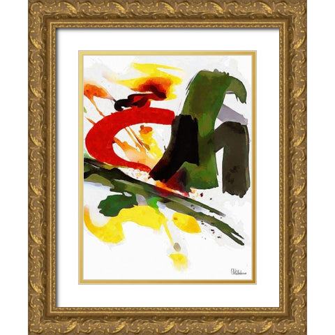 Kandinsky Inspiration V Gold Ornate Wood Framed Art Print with Double Matting by Medeiros, Celito