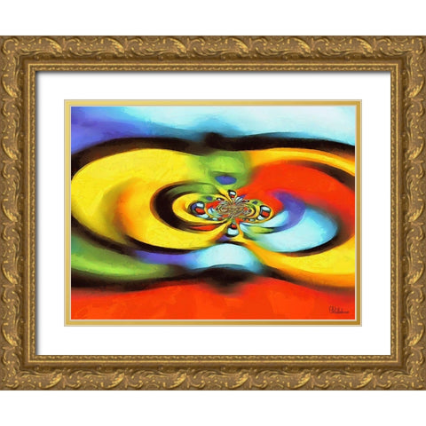 Kandinsky Inspiration VII Gold Ornate Wood Framed Art Print with Double Matting by Medeiros, Celito