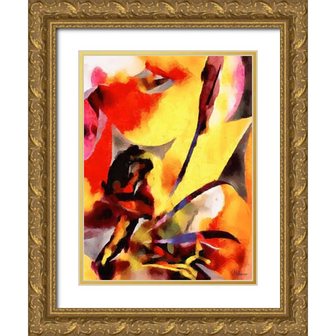 Kandinsky Inspiration VIII Gold Ornate Wood Framed Art Print with Double Matting by Medeiros, Celito
