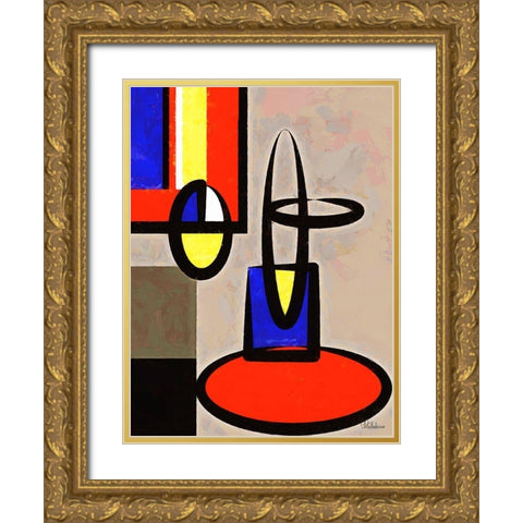 Kandinsky Inspiration XII Gold Ornate Wood Framed Art Print with Double Matting by Medeiros, Celito