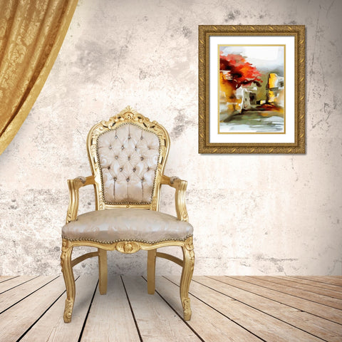 Our Town Gold Ornate Wood Framed Art Print with Double Matting by Medeiros, Celito