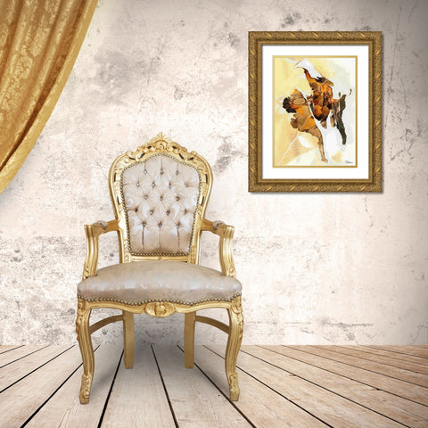 Dance on the Map Gold Ornate Wood Framed Art Print with Double Matting by Medeiros, Celito