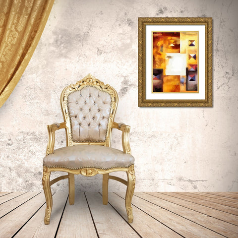 Kandinsky Inspiration XIV Gold Ornate Wood Framed Art Print with Double Matting by Medeiros, Celito