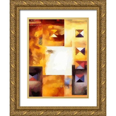 Kandinsky Inspiration XIV Gold Ornate Wood Framed Art Print with Double Matting by Medeiros, Celito
