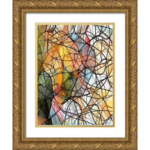 Kandinsky Inspiration XVI Gold Ornate Wood Framed Art Print with Double Matting by Medeiros, Celito