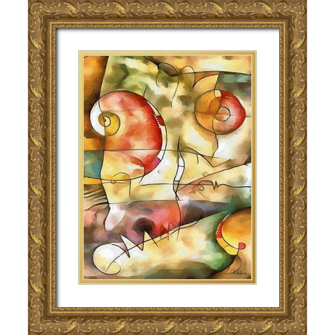 Kandinsky Inspiration XVII Gold Ornate Wood Framed Art Print with Double Matting by Medeiros, Celito
