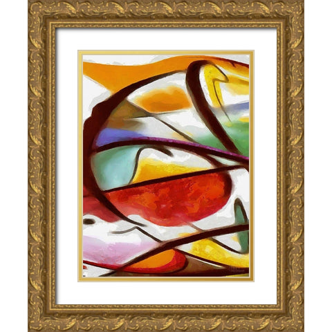 Kandinsky Inspiration XIX Gold Ornate Wood Framed Art Print with Double Matting by Medeiros, Celito