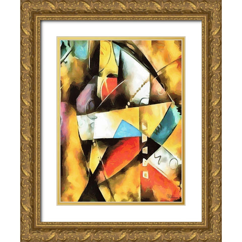 Kandinsky Inspiration XX Gold Ornate Wood Framed Art Print with Double Matting by Medeiros, Celito