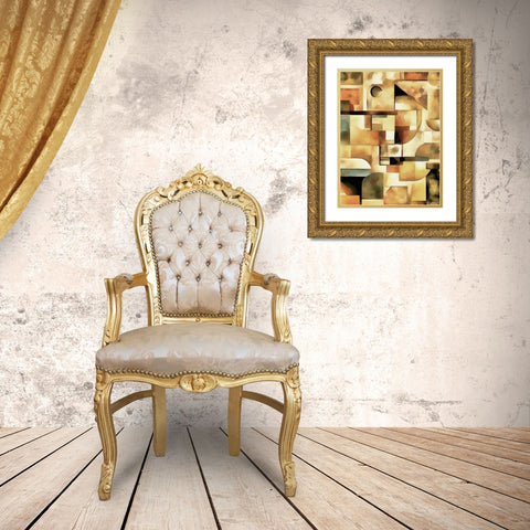 Kandinsky Inspiration XXIII Gold Ornate Wood Framed Art Print with Double Matting by Medeiros, Celito