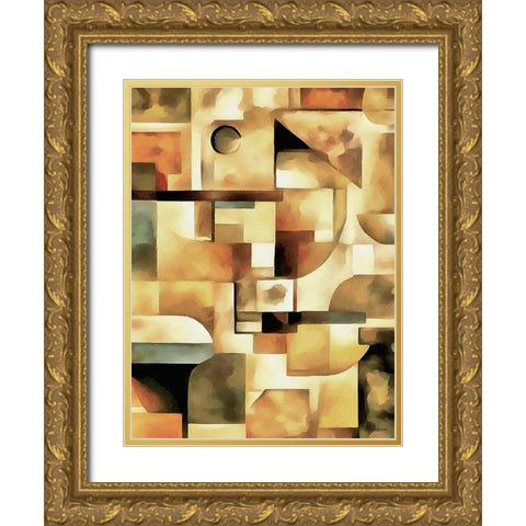 Kandinsky Inspiration XXIII Gold Ornate Wood Framed Art Print with Double Matting by Medeiros, Celito