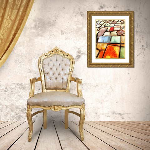 Kandinsky Inspiration XXIV Gold Ornate Wood Framed Art Print with Double Matting by Medeiros, Celito