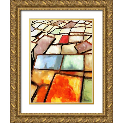 Kandinsky Inspiration XXIV Gold Ornate Wood Framed Art Print with Double Matting by Medeiros, Celito