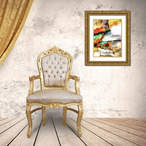 Kandinsky Inspiration XXV Gold Ornate Wood Framed Art Print with Double Matting by Medeiros, Celito