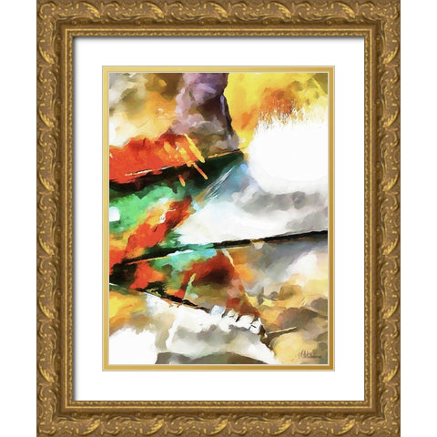 Kandinsky Inspiration XXV Gold Ornate Wood Framed Art Print with Double Matting by Medeiros, Celito