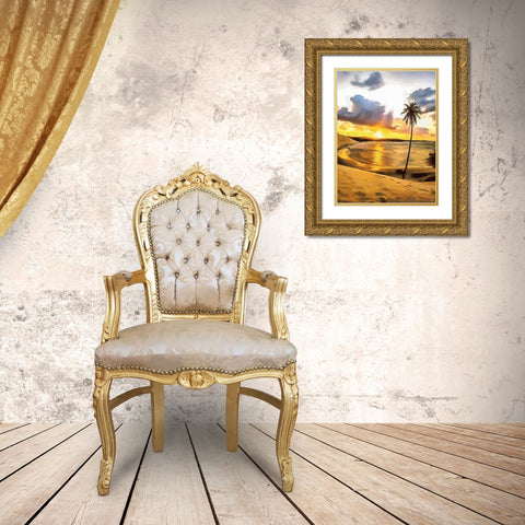 Sunset in Paradise IV Gold Ornate Wood Framed Art Print with Double Matting by Medeiros, Celito