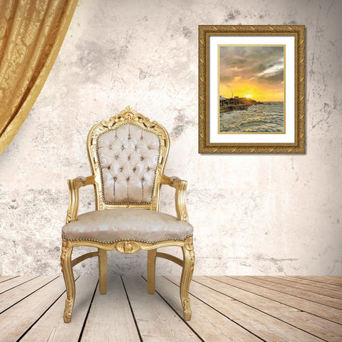 Sunset in Paradise V Gold Ornate Wood Framed Art Print with Double Matting by Medeiros, Celito
