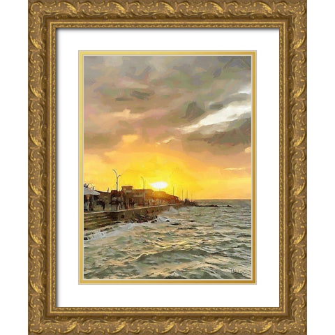 Sunset in Paradise V Gold Ornate Wood Framed Art Print with Double Matting by Medeiros, Celito