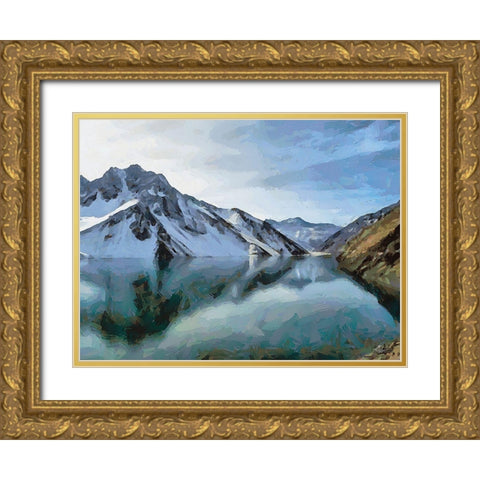 Northern Mountains III Gold Ornate Wood Framed Art Print with Double Matting by Medeiros, Celito